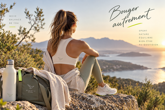 Sportive en pleine nature au coucher du soleil – mouvement, équilibre et bien-être Athletic Bird