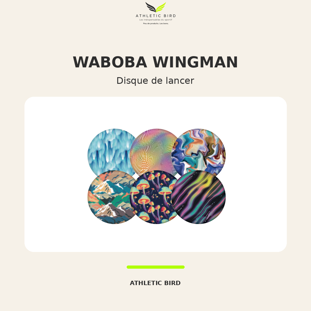 Disque de lancer souple et pliable Waboba Wingman, inclus dans le Pack Découverte Outdoor & Multisport Athletic Bird.