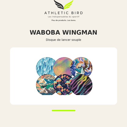 Disque de lancer souple et pliable Waboba Wingman, inclus dans le Pack Débutant Athletic Bird pour les jeux de précision en extérieur.