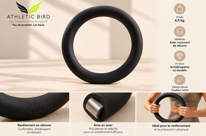 Anneau lesté noir 4,5 kg – équipement de renforcement Athletic Bird