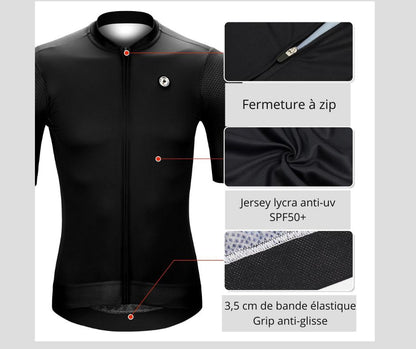 maillot velo zip